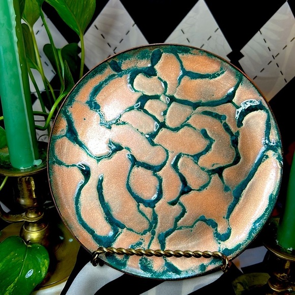 Copper Enamel Art Plate | Vibrant Hand-Fired Colors • One-of-a-Kind - Picture 17 of 17